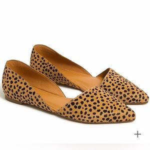 J.Crew Zoe Leopard Calf Hair D’Orsay Flats, Size 9.5